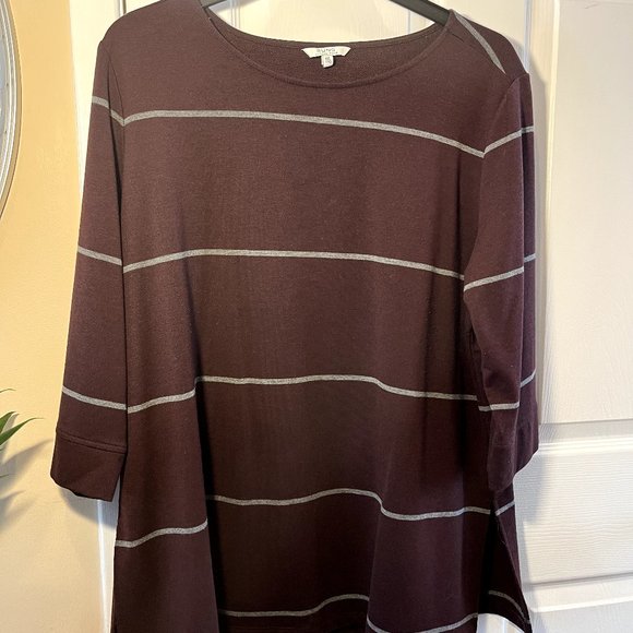 Alfred Sung, burgandy XXL tunic length top - Picture 1 of 6
